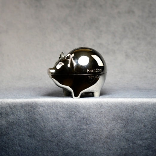 Piggy Bank Pol Silver - Monarch Trophy Studio