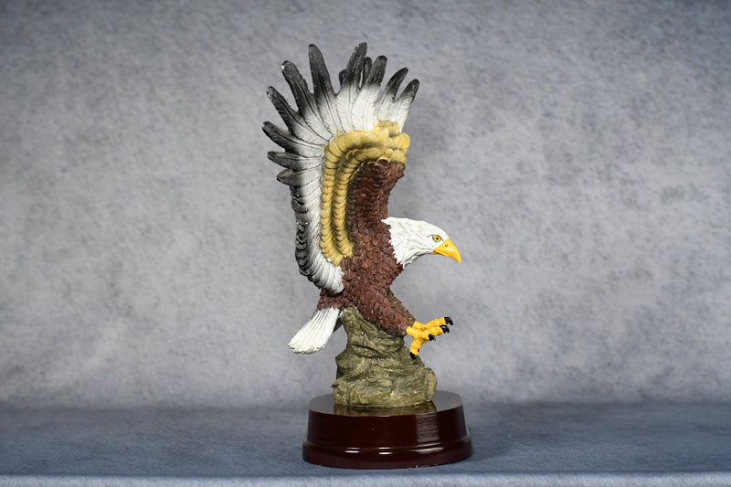 Eagle In Flight w/ Wood Base - Monarch Trophy Studio