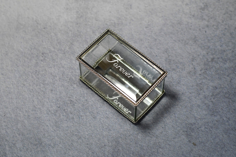 Glass Hinged Box Silver Trim - Monarch Trophy Studio