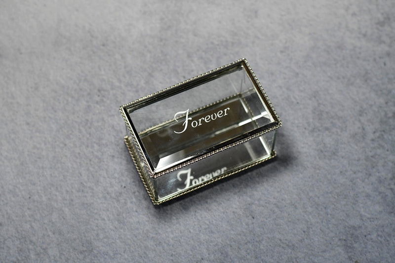 Glass Hinged Box Silver Trim - Monarch Trophy Studio