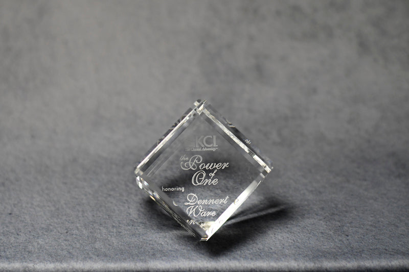 Crystal Cube Free-Stand - Monarch Trophy Studio