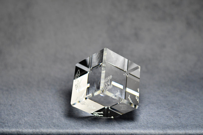 Crystal Cube Free-Stand - Monarch Trophy Studio