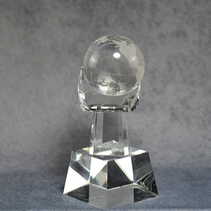 Crystal Globe in Hand - Monarch Trophy Studio