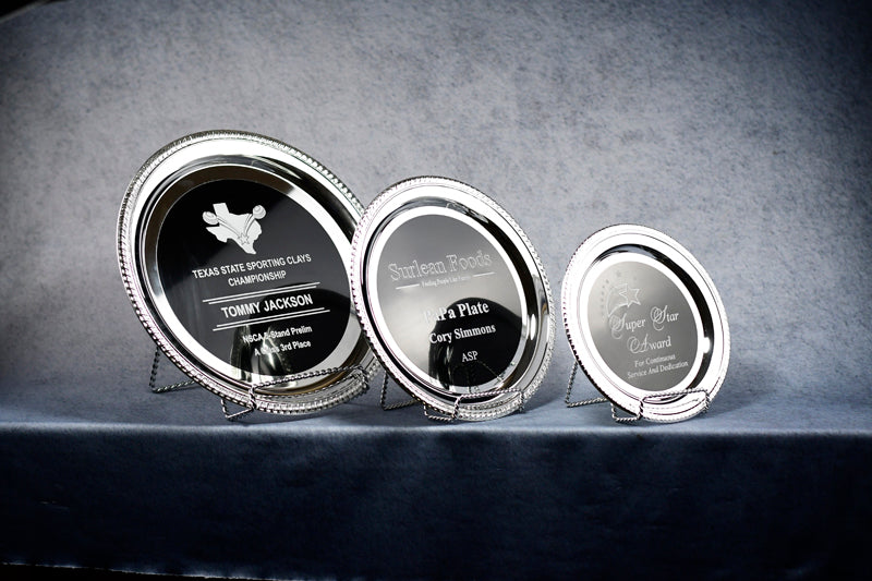 Platter W Black/Silver Flex - Monarch Trophy Studio