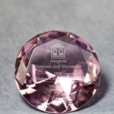 Crystal Diamond Paper Weight - Monarch Trophy Studio