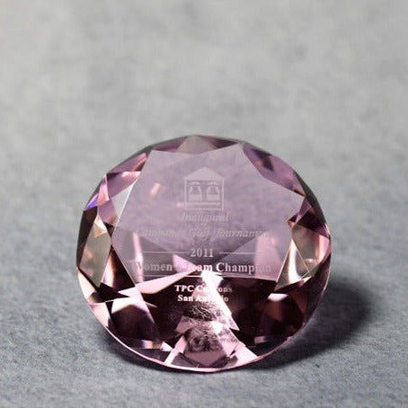 Crystal Diamond Paper Weight - Monarch Trophy Studio