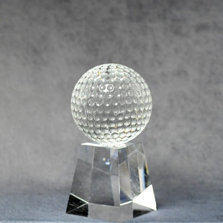Crystal Gold Ball on Base - Monarch Trophy Studio