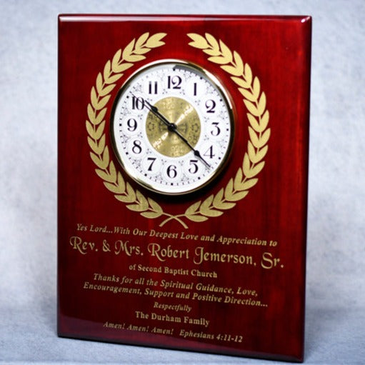 Clock Plaque 12.15 Piano Rosewood - Monarch Trophy Studio