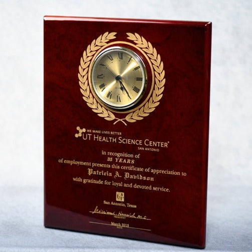 Clock Plaque Piano 10.5x13 Laser - Monarch Trophy Studio