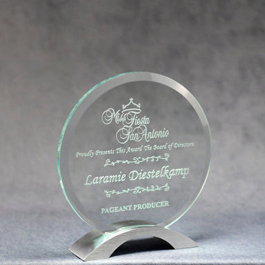 Jade Circle w/Silver Base - Monarch Trophy Studio