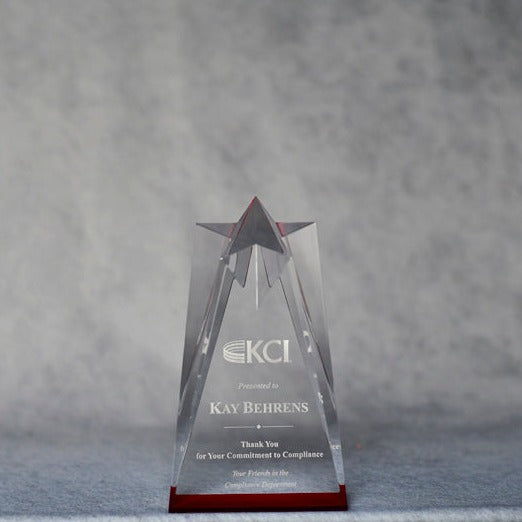 Acrylic Star Tower Red - Monarch Trophy Studio