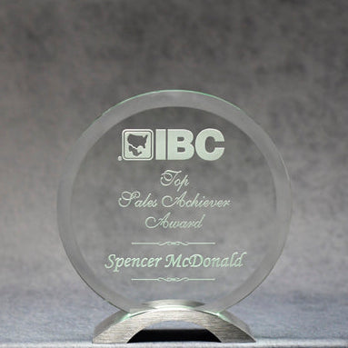 Jade Circle w/Silver Base - Monarch Trophy Studio