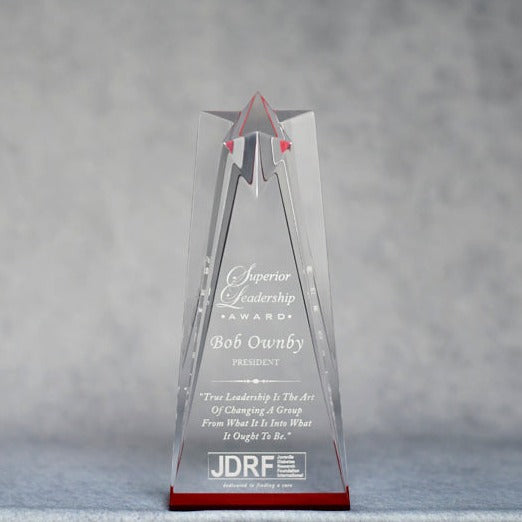 Acrylic Star Tower Red - Monarch Trophy Studio
