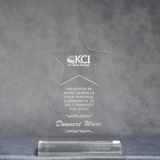 Acrylic Clear Star Obelisk 8" - Monarch Trophy Studio