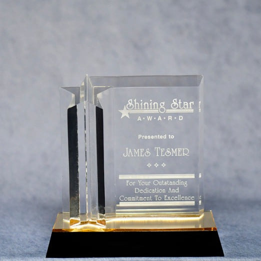 Acrylic Star Tower Black Base - Monarch Trophy Studio