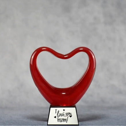 Art Glass Red Heart 6.5" - Monarch Trophy Studio