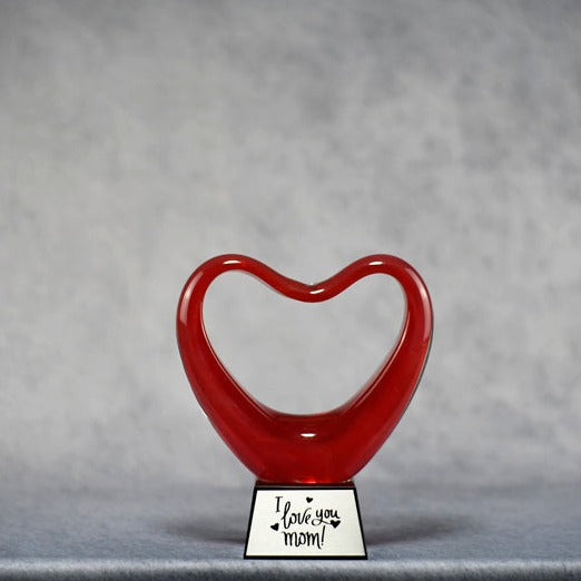 Art Glass Red Heart 6.5" - Monarch Trophy Studio