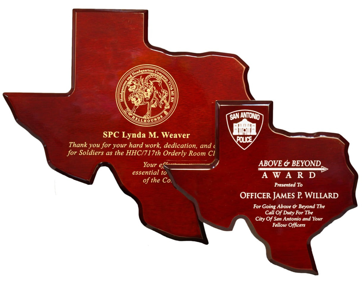 Texas Plaques - Monarch Trophy Studio