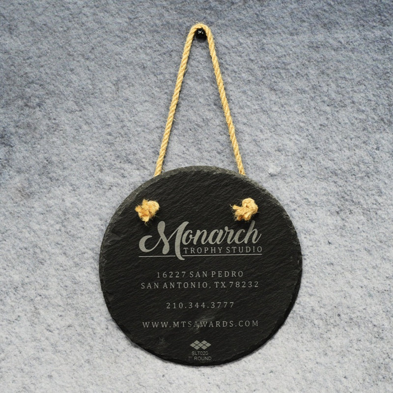 Hanging Slate Stone Decor - Monarch Trophy Studio