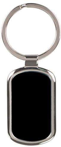 Keychain Rectangle with Silver Trim - Monarch Trophy Studio