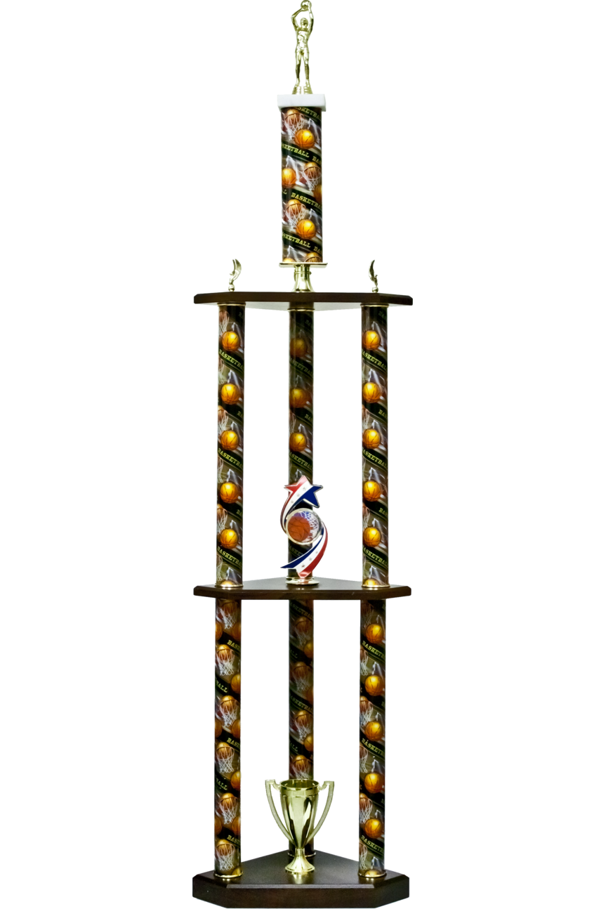 Three-Tier Three Pillar Trophy - Monarch Trophy Studio