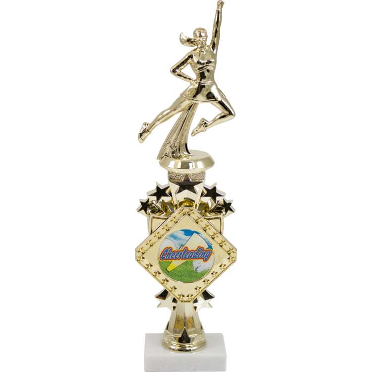 Diamond Series Riser trophy on a marble base - Monarch Trophy Studio