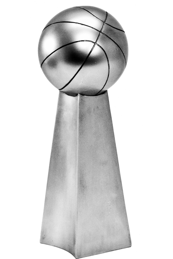 Silver Basketball Sport Tower - Monarch Trophy Studio