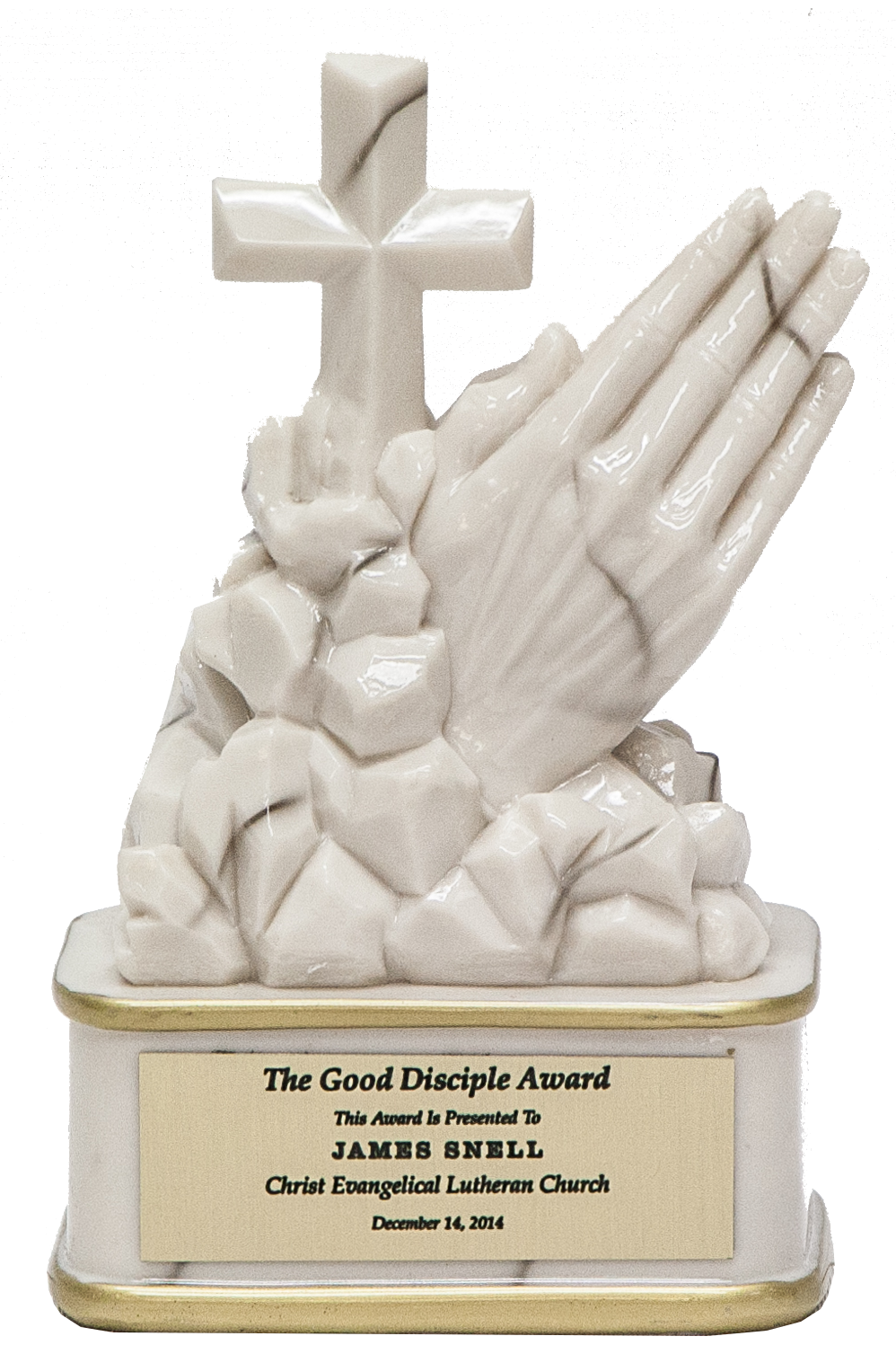 White Praying hands Stature - Monarch Trophy Studio