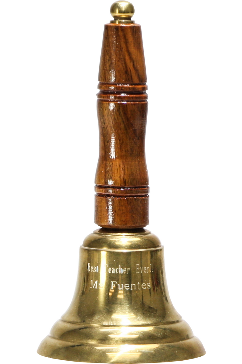Brass Bell with Wood Handle - Monarch Trophy Studio