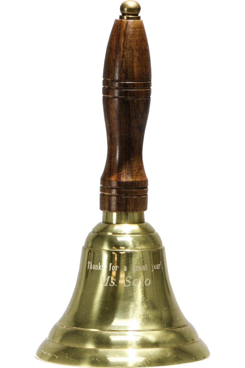 Brass Bell with Wood Handle - Monarch Trophy Studio