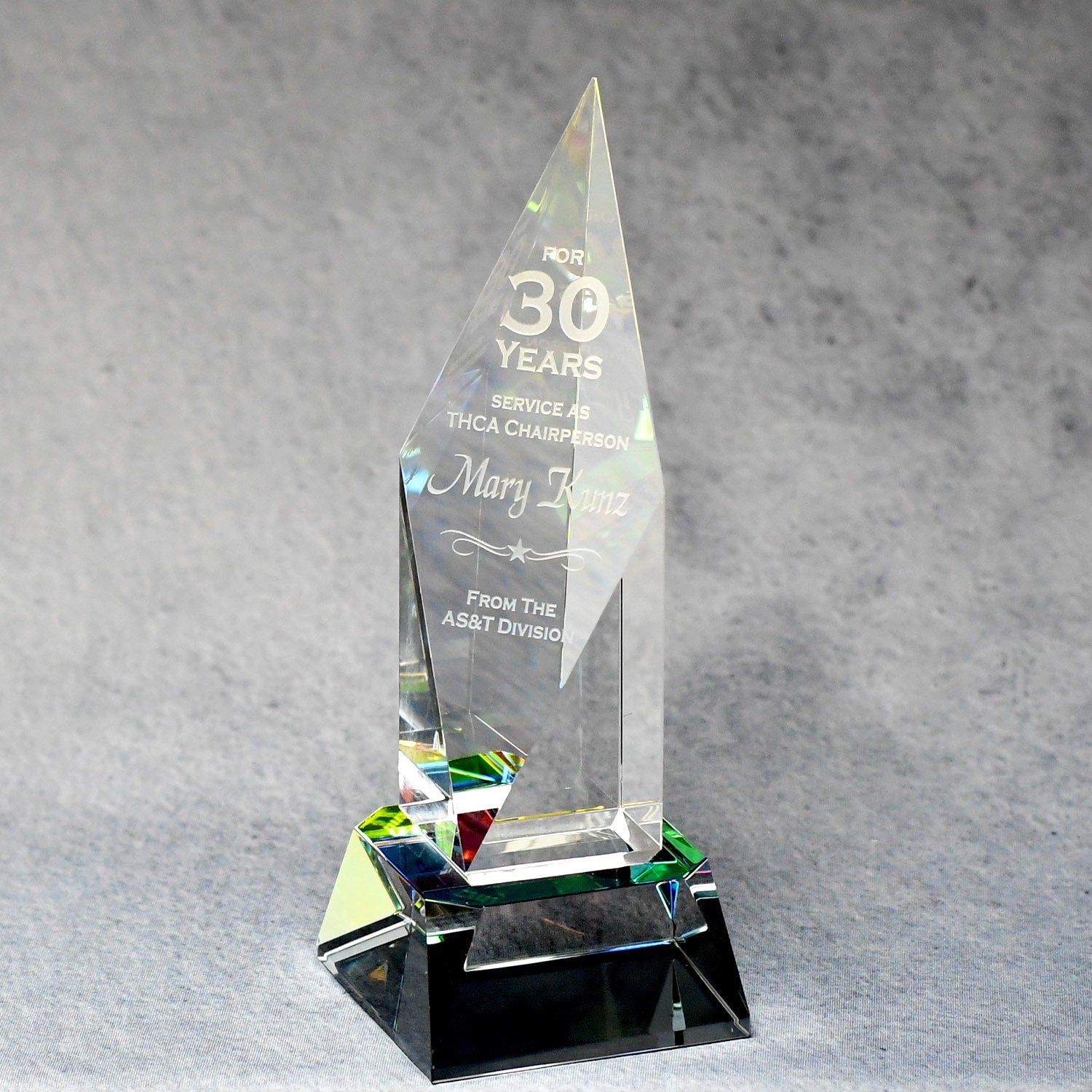 Spectra Color Crystal Spire - Monarch Trophy Studio