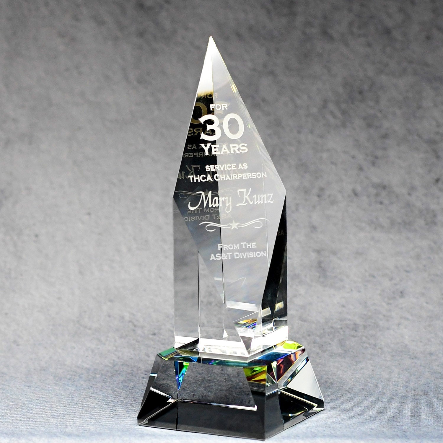 Spectra Color Crystal Spire - Monarch Trophy Studio