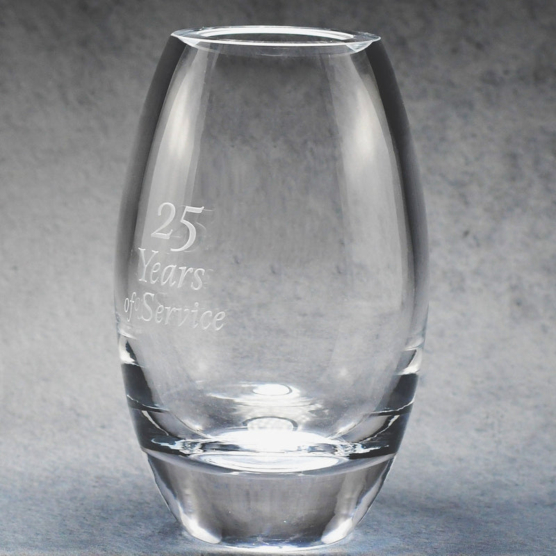 Lead Crystal Barrel Vase - Monarch Trophy Studio