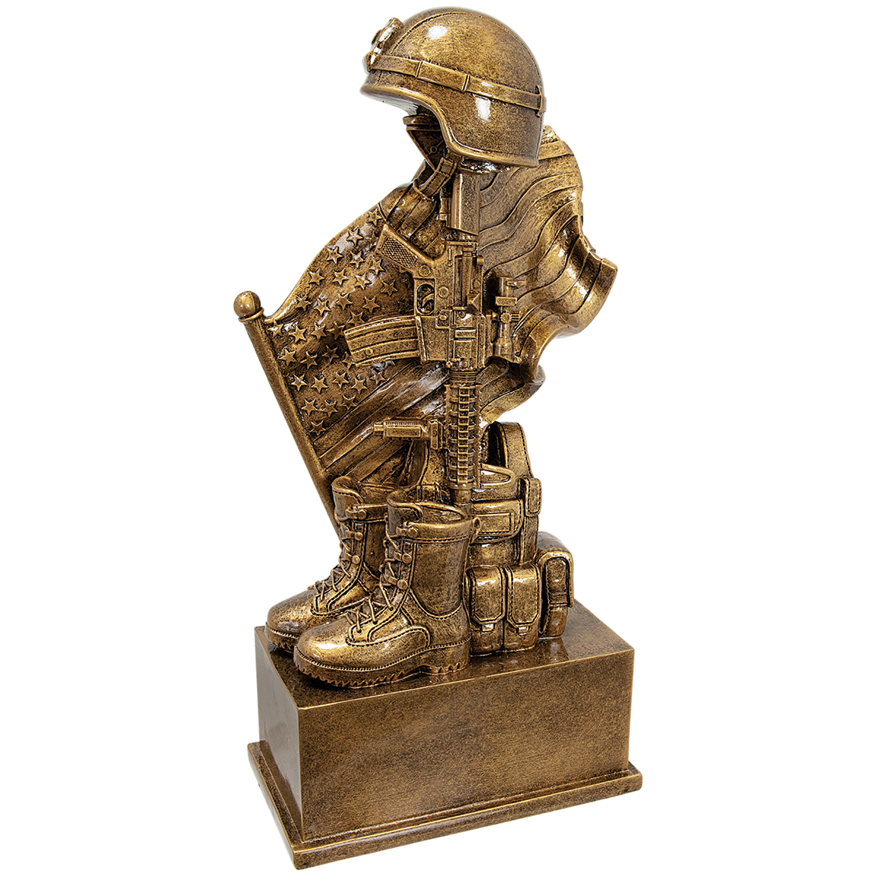 Gold Military Resin Statue - Monarch Trophy Studio