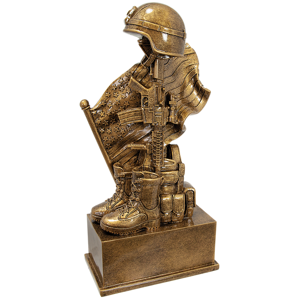Gold Military Resin Statue - Monarch Trophy Studio