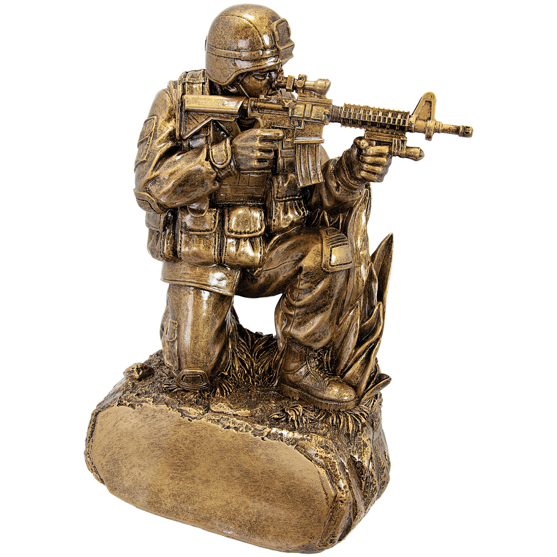 Gold Military Resin Statue - Monarch Trophy Studio