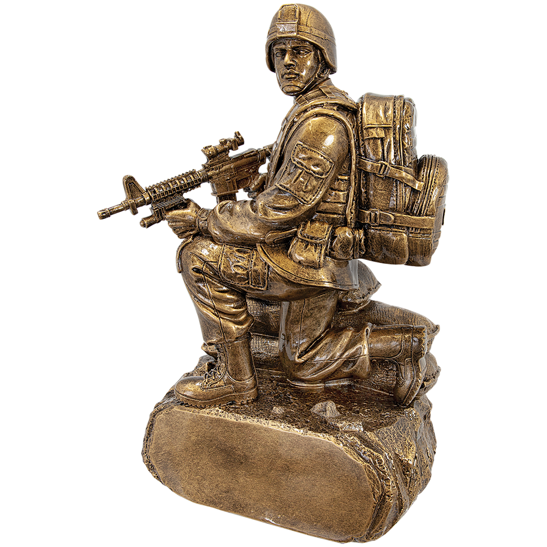 Gold Military Resin Statue - Monarch Trophy Studio