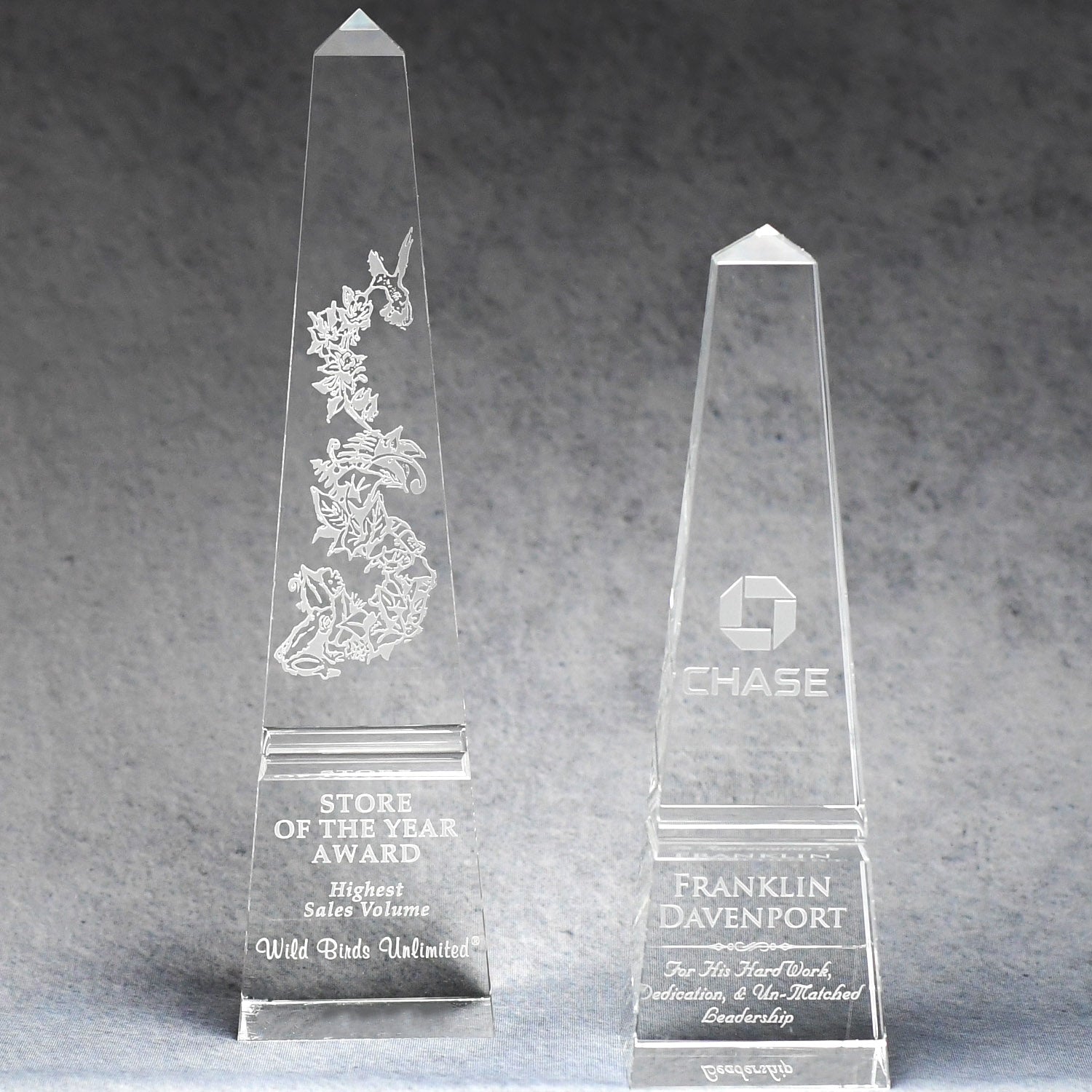 Optic Crystal Groove Obelisk - Monarch Trophy Studio