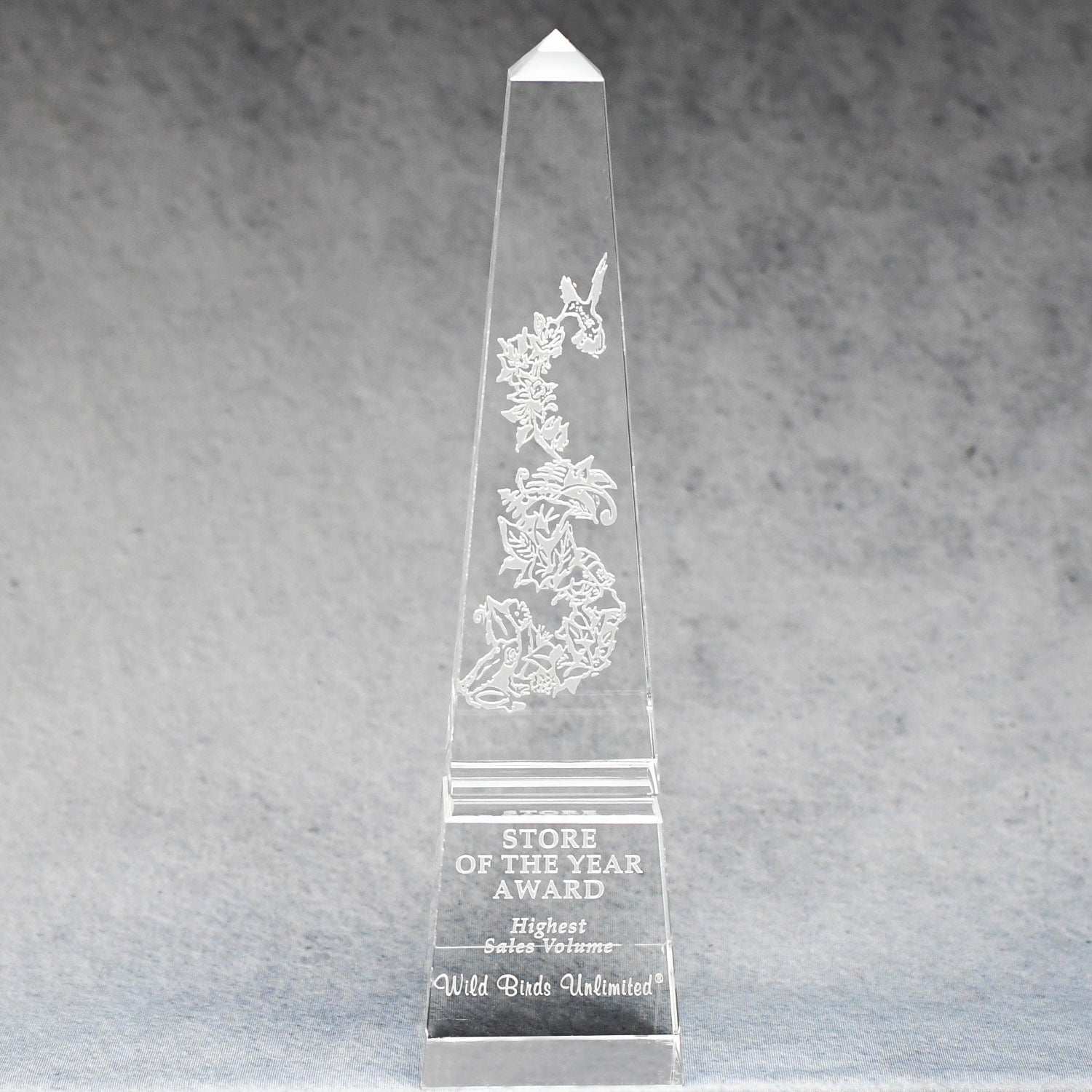 Optic Crystal Groove Obelisk - Monarch Trophy Studio