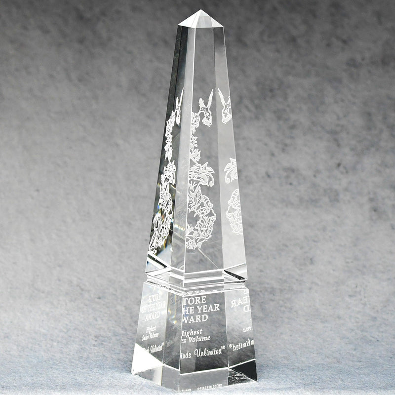 Optic Crystal Groove Obelisk - Monarch Trophy Studio