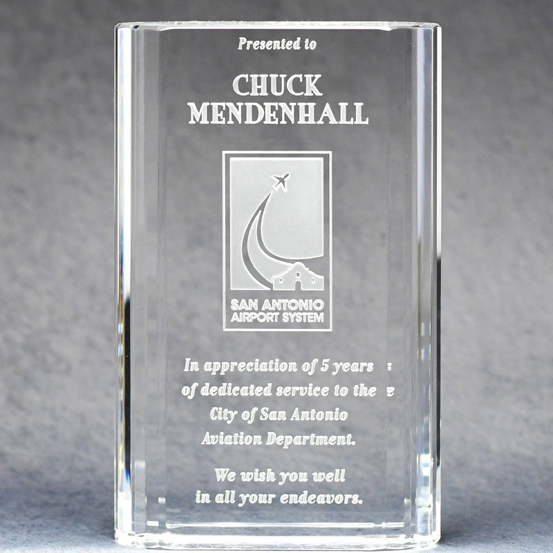 Optic Crystal Merit Award - Monarch Trophy Studio