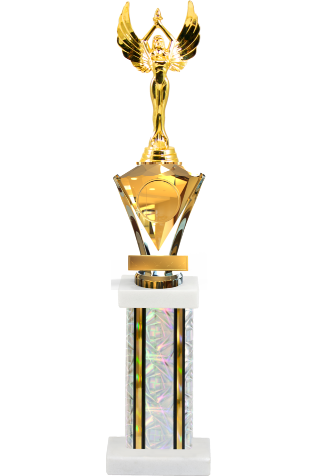 Jewel Series Trophy with Square Column on Marble Base - Monarch Trophy Studio