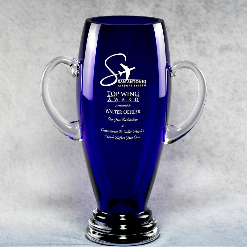 Tall Cobalt Blue Vase - Monarch Trophy Studio