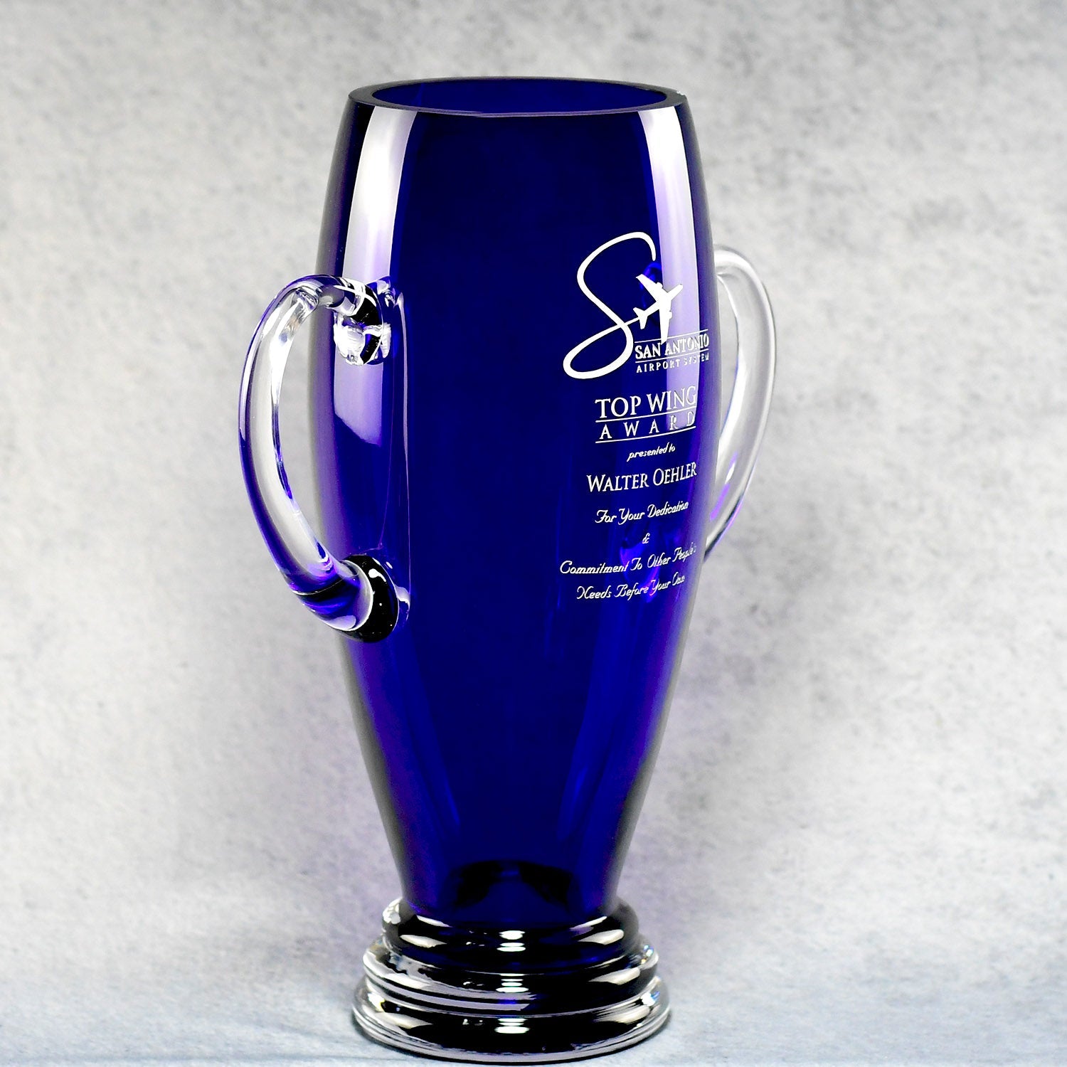 Tall Cobalt Blue Vase - Monarch Trophy Studio