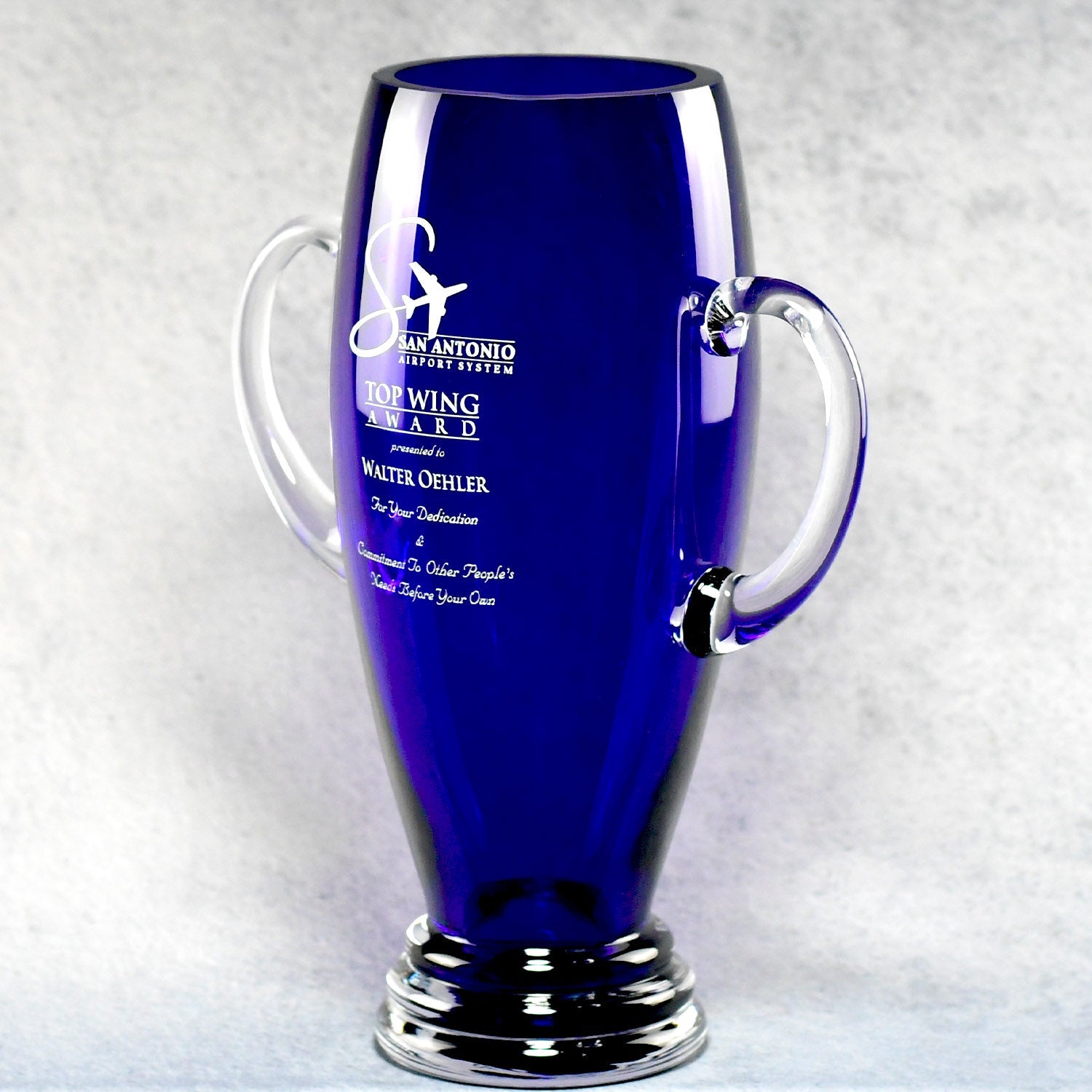 Tall Cobalt Blue Vase - Monarch Trophy Studio