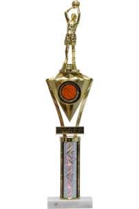 Jewel Series Trophy with Round Column on Marble Base - Monarch Trophy Studio