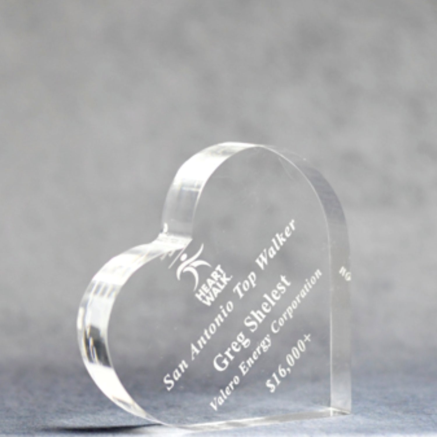 Acrylic Clear Paper Weight Heart Shape - Monarch Trophy Studio