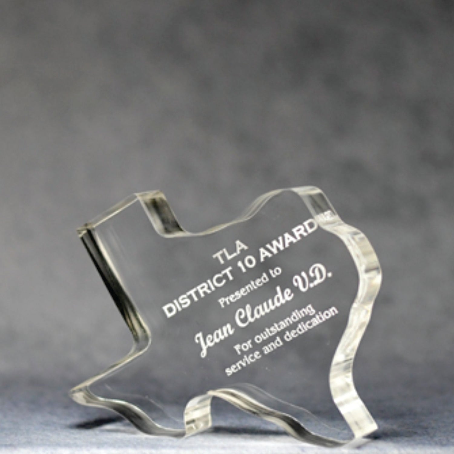 Acrylic Clear Paper Weight Texas - Monarch Trophy Studio