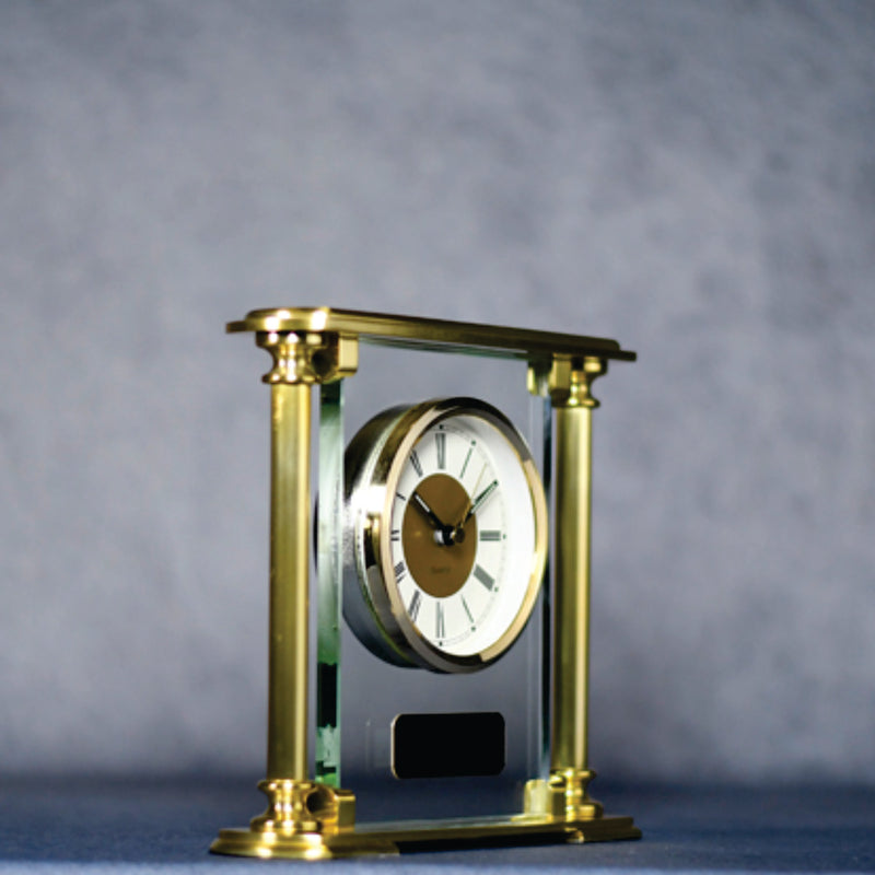 Clock Brass/Glass - Monarch Trophy Studio