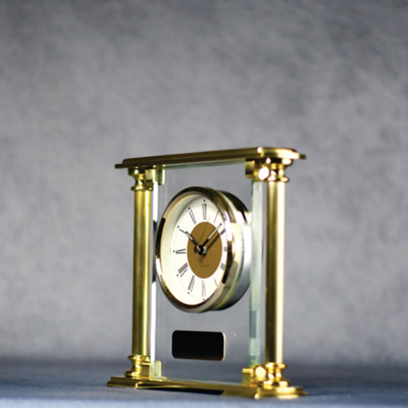 Clock Brass/Glass - Monarch Trophy Studio
